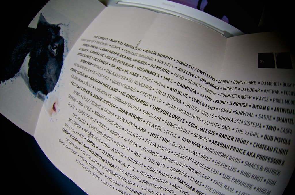 Printed festival program for Springfestival 2008 in Graz, Austria, showing the full lineup