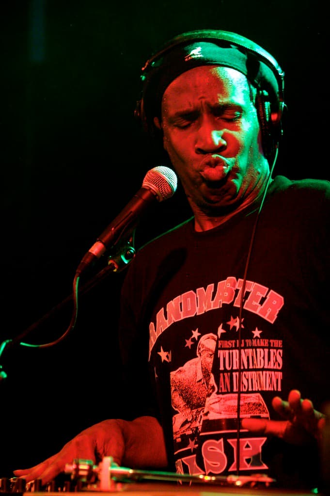 Grandmaster Flash on the decks at the Postgarage, Graz, during Springfestival 2007