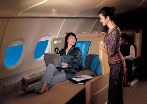 Singapore Airlines first class cabin marketing image, recovered from the Wayback Machine